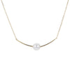 Curved Bar Pearl Pendant Necklace