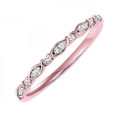 10KT Diamond (1/20CTW) Twist Ring- Available in Rose, Yellow and White Gold
