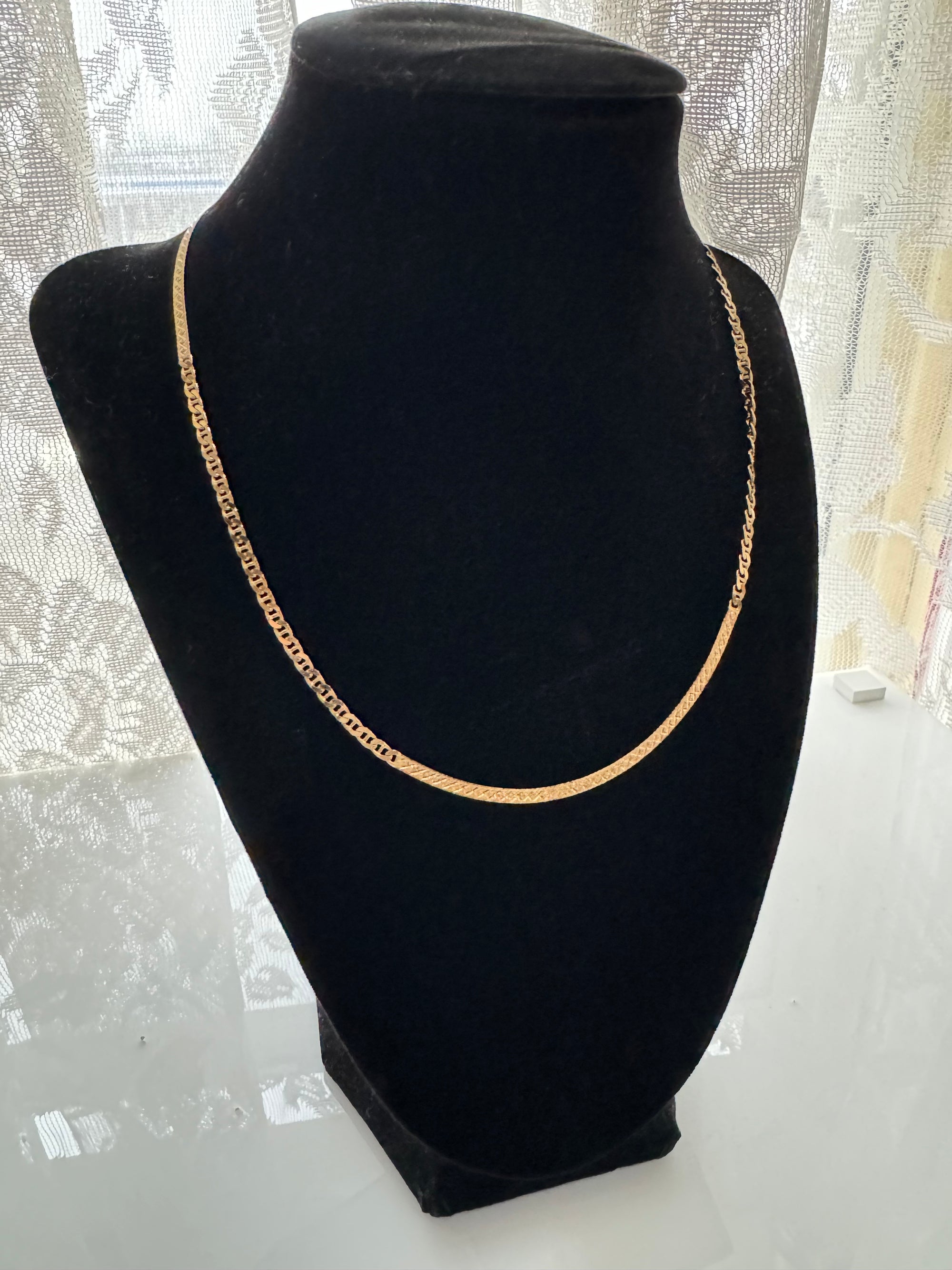 Herringbone and Chain Necklace