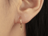 Key Charm Hoop Earrings