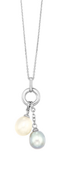 Two Toned Pearl Drop Necklace