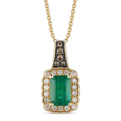 Honey Gold Costa Smeralda Emerald Pendant Necklace