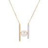 Fresh Water Pearl Necklace With Diamond Detailing