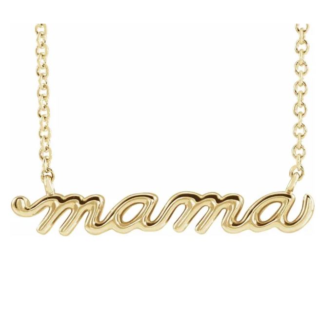 Script "Mama" Necklace