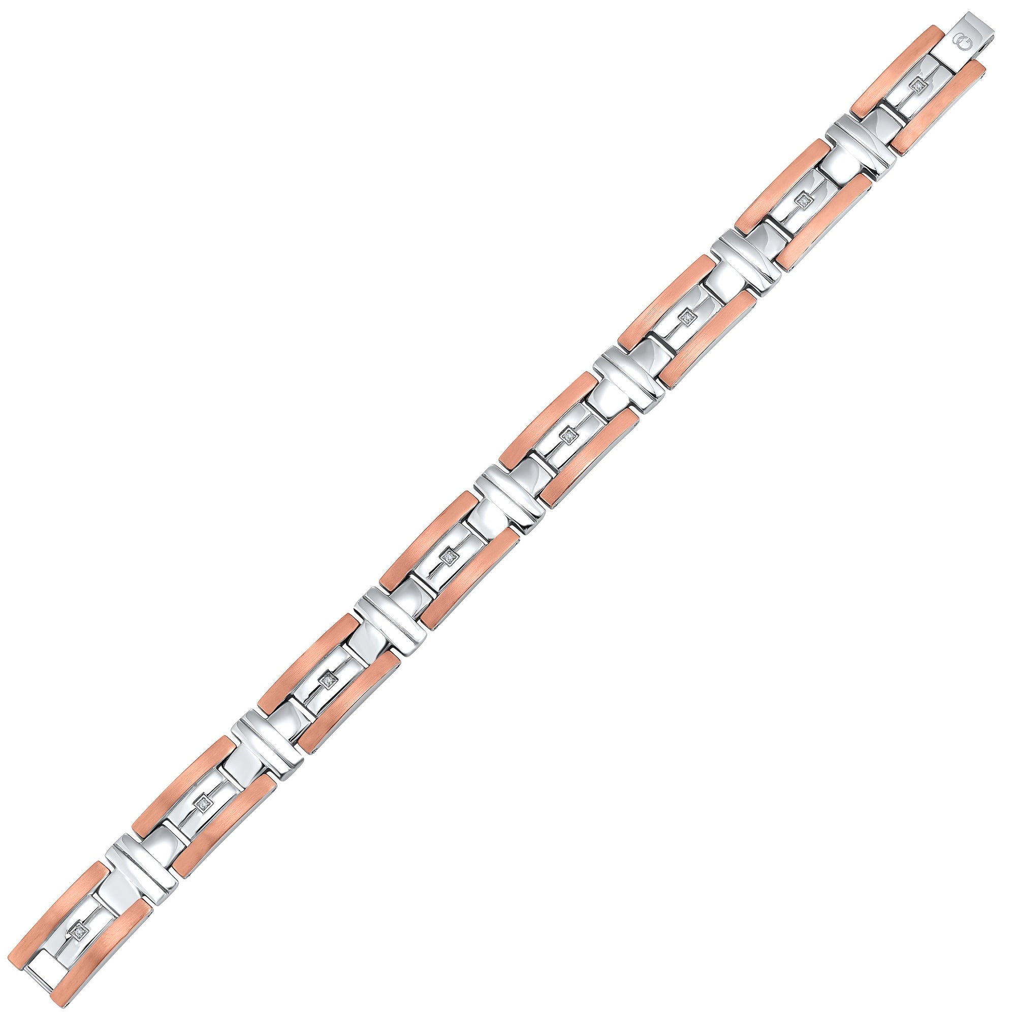 Men's Steel Diamond Bracelet 1/10 CTW