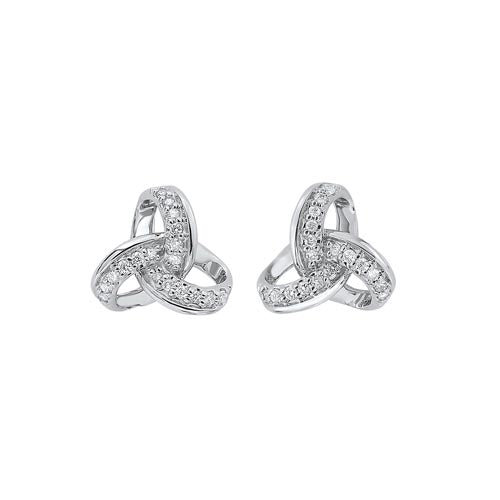 10Kt White Gold Diamond (1/10 Ctw) Earring