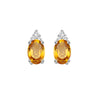 10KT WHITE GOLD DIAMOND (1/20CTW) & CITRINE (5/8 CTW) EARRING