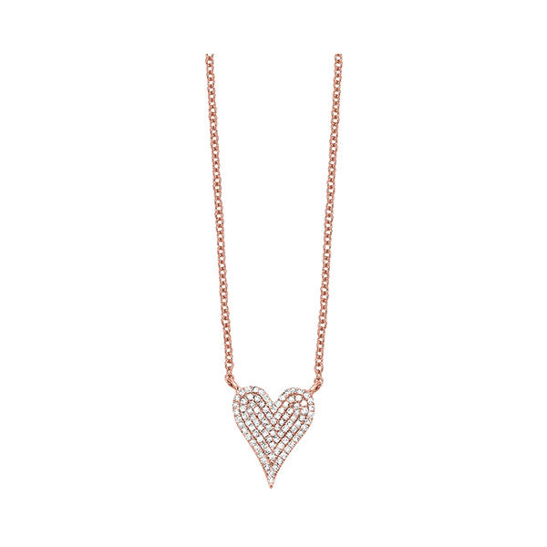 Rose Gold Diamond Heart Pendant