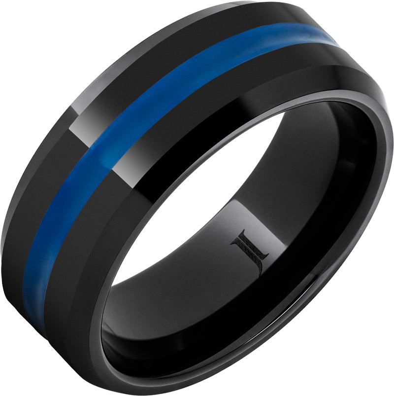 Thin Blue Line - Black Diamond Ceramic™ Ring