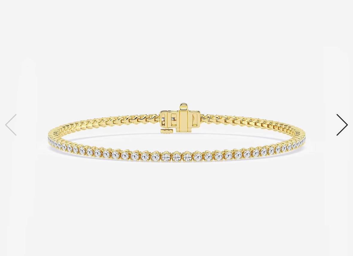 14K Yellow Gold Diamond Tennis Bracelet