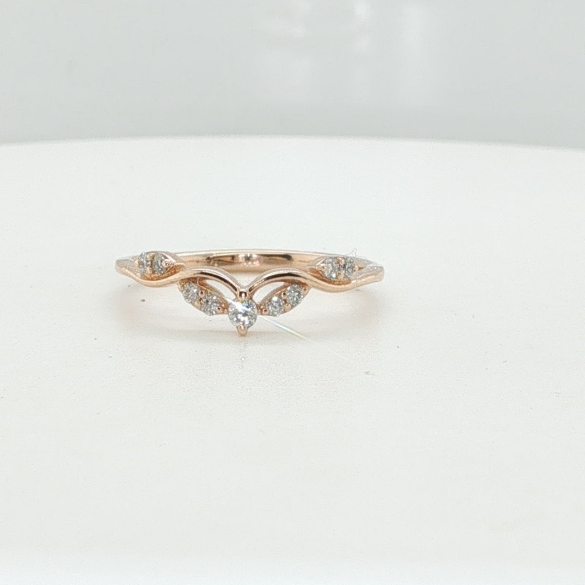 14K Rose Gold Crown V-Band