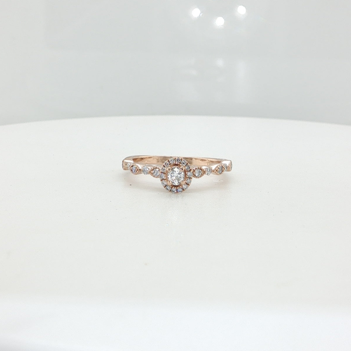 14K Rose Gold Petite Diamond Ring