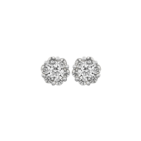 Flower Cluster Diamond Earrings