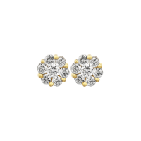 Flower Cluster Diamond Earrings