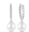 PEARL & PETITE DIAMOND HUGGIE FASHION EARRINGS