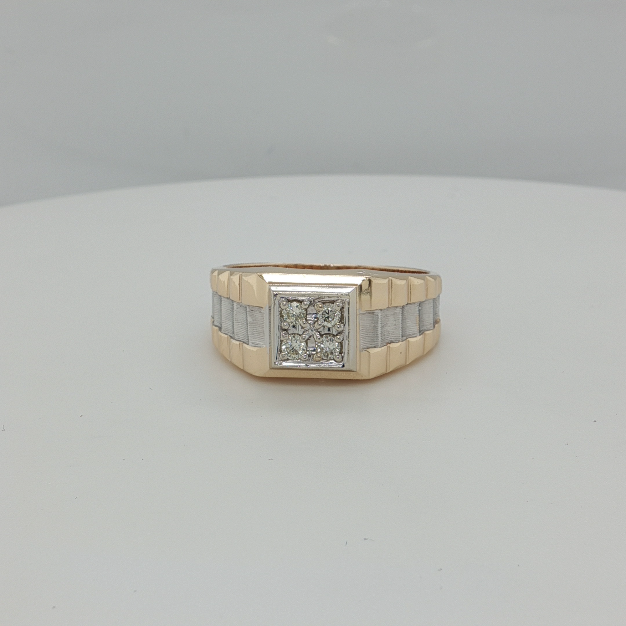 14K Two-Toned Rolex Diamond Gents Ring