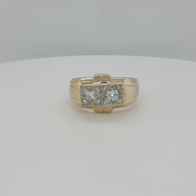 Yellow Gold Multi-Stone Ring with Brilliant Cut Diamonds
