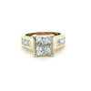 14K Yellow Gold Invisibile Set Diamond Engagement Ring