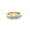 Yellow Gold Channel Band with Princess Cut Diamonds