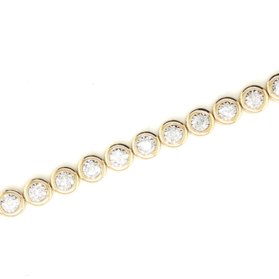 7" 10k Yellow Gold Tennis Bracelet with 2 CTW Round Brilliant Cut Diamonds