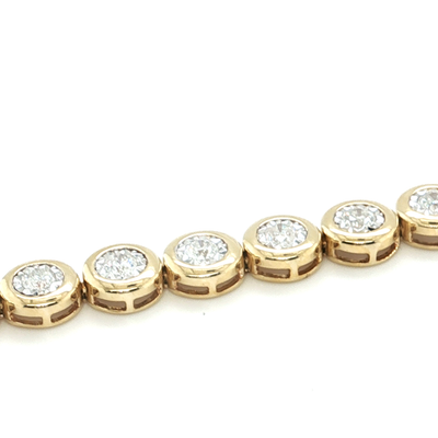 7" 10k Yellow Gold Tennis Bracelet with 2 CTW Round Brilliant Cut Diamonds