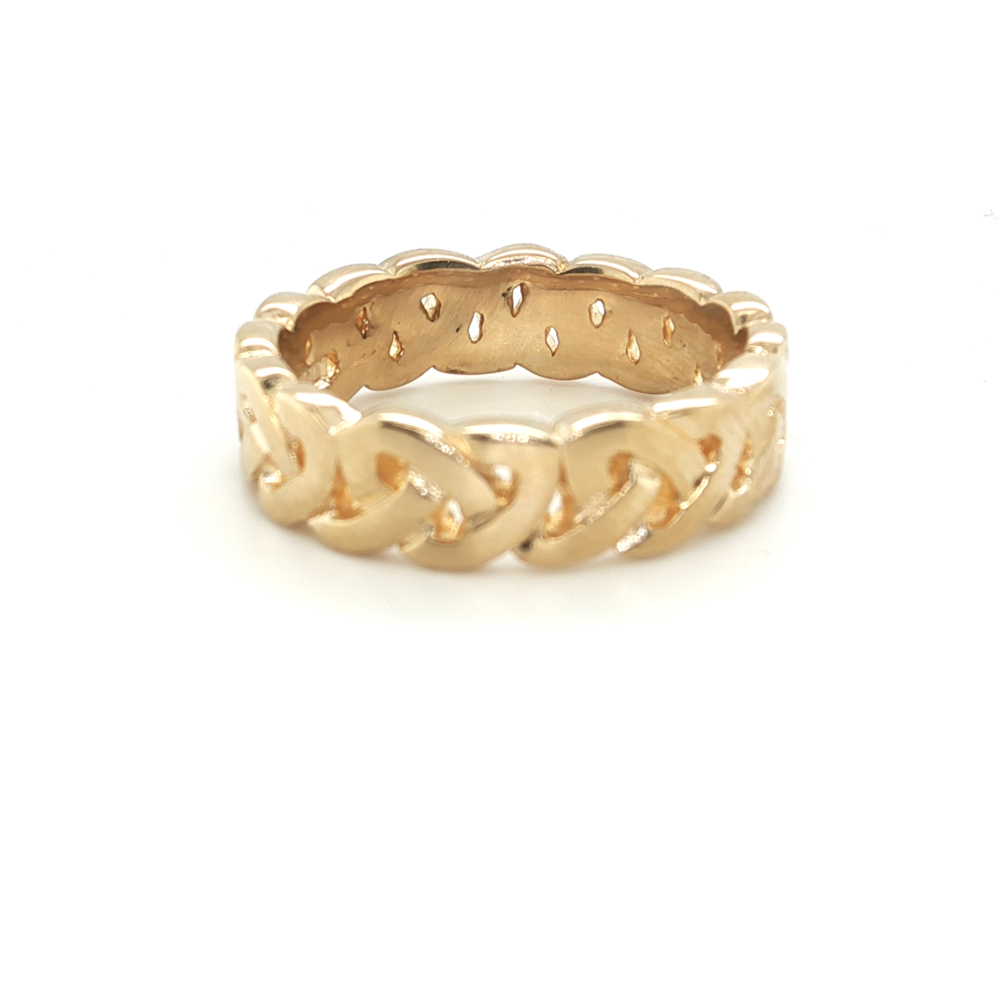 Elegant Yellow Gold Chain Link Band Ring