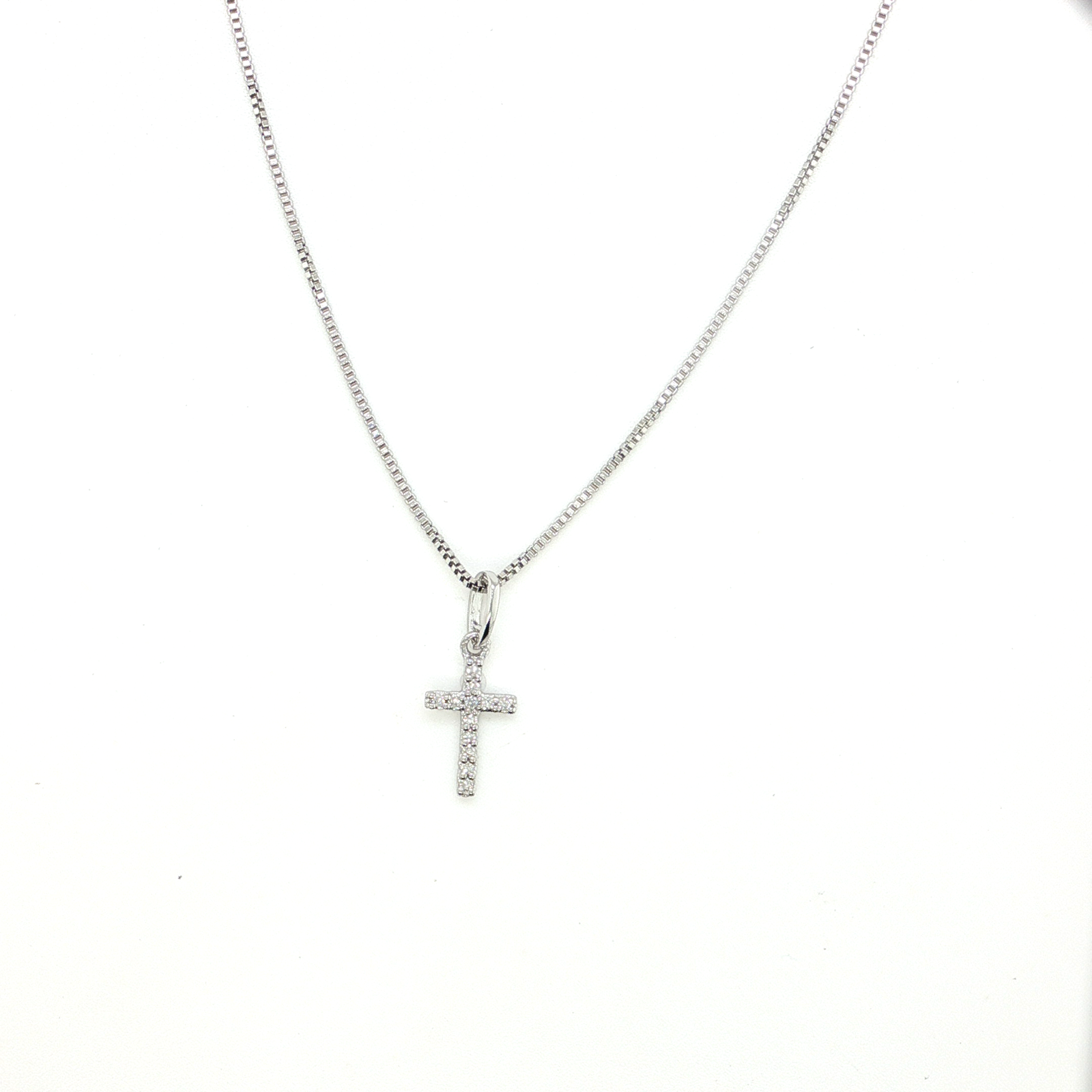 Sterling Silver Petite Diamond Cross