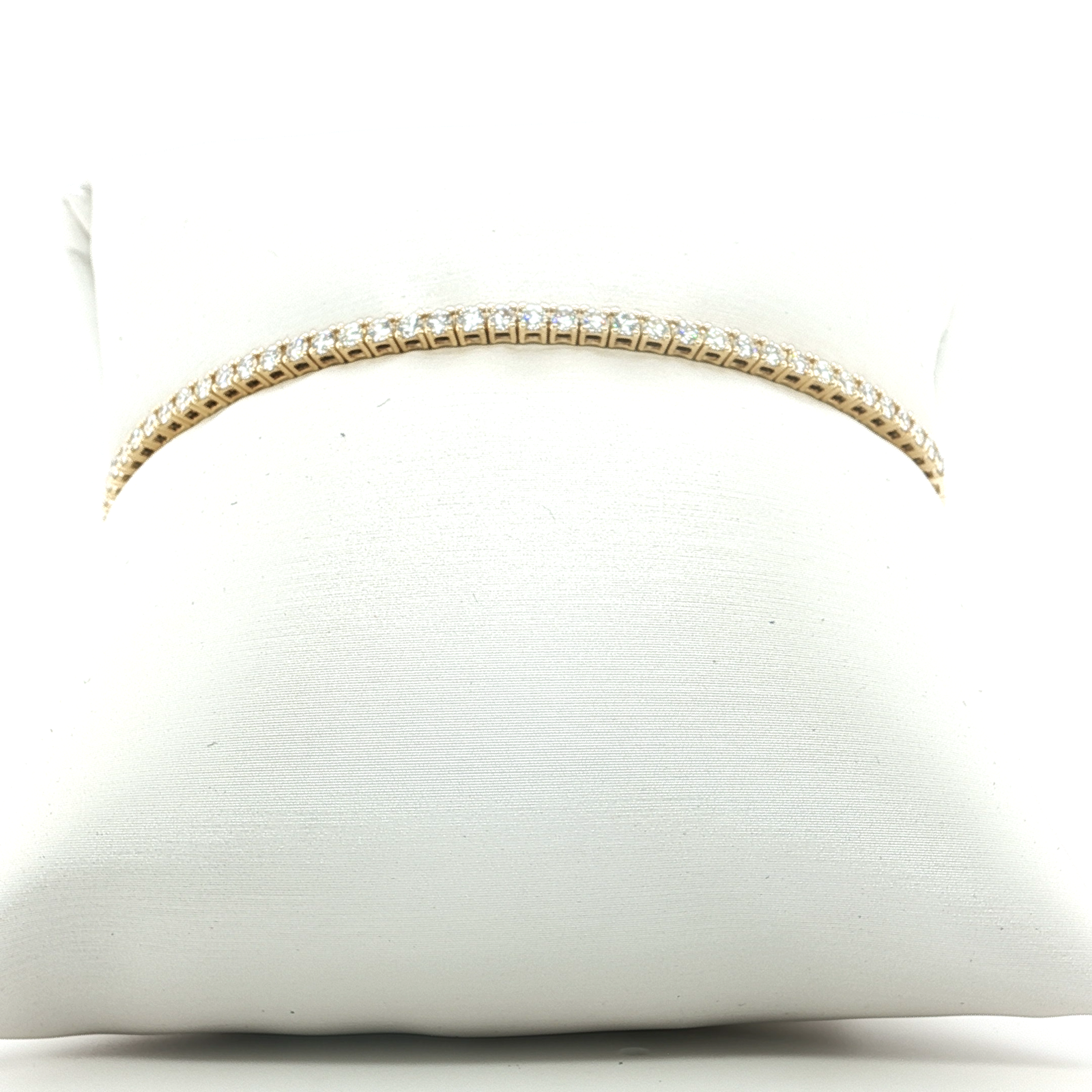 Yellow Gold Diamond Tennis Bracelet with Round Brilliant Cut