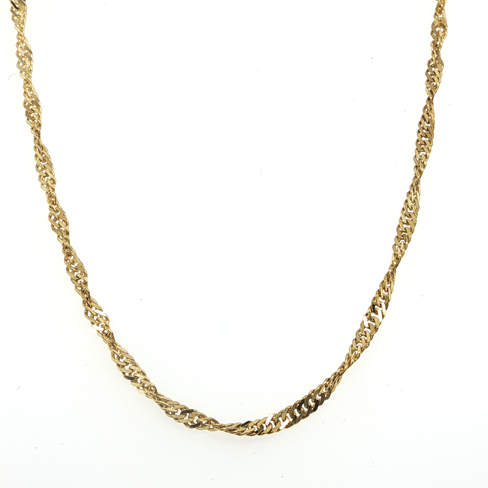 Classic Yellow Gold Twisted Chain Necklace