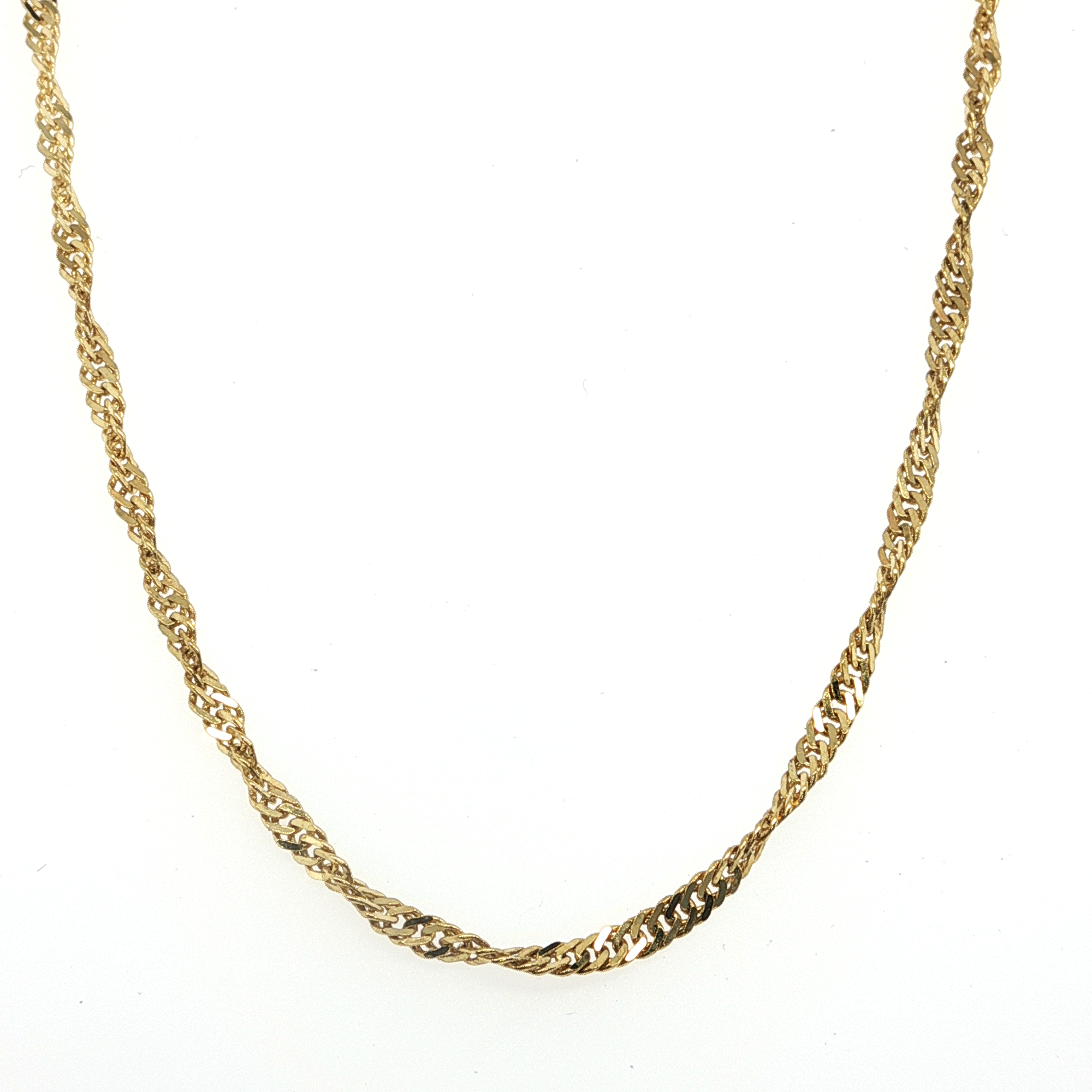 Classic Yellow Gold Twisted Chain Necklace