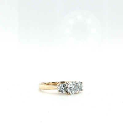 Yellow Gold Three-Stone Diamond Ring
