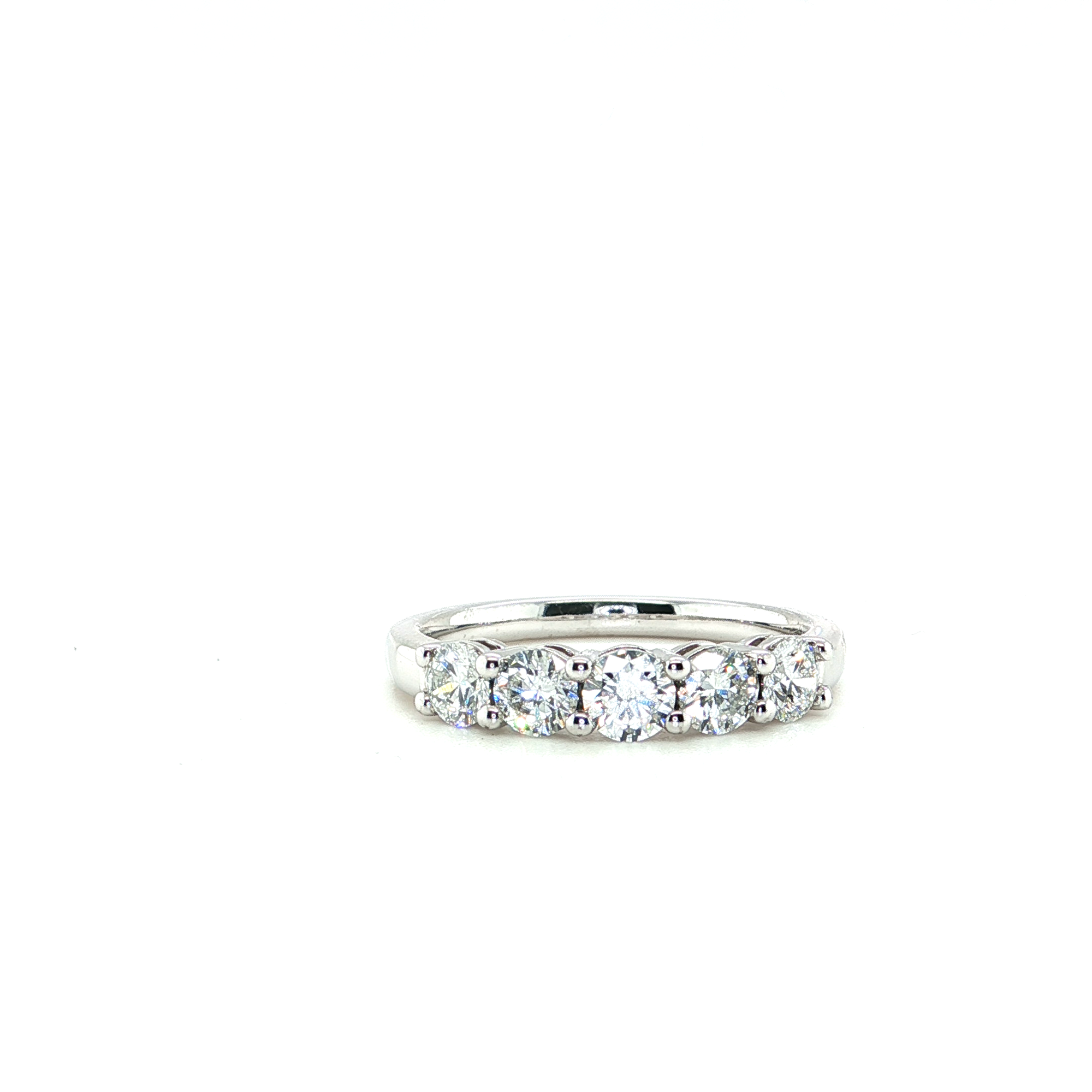 Platinum Diamond Multistone Ring in White Gold Setting