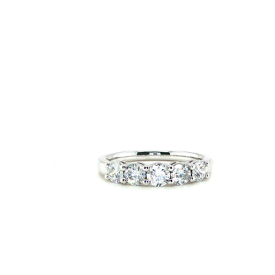 Platinum Diamond Multistone Ring in White Gold Setting