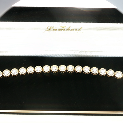 7" 10k Yellow Gold Tennis Bracelet with 2 CTW Round Brilliant Cut Diamonds
