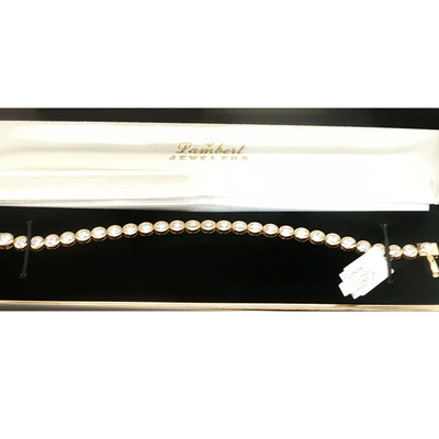 7" 10k Yellow Gold Tennis Bracelet with 2 CTW Round Brilliant Cut Diamonds