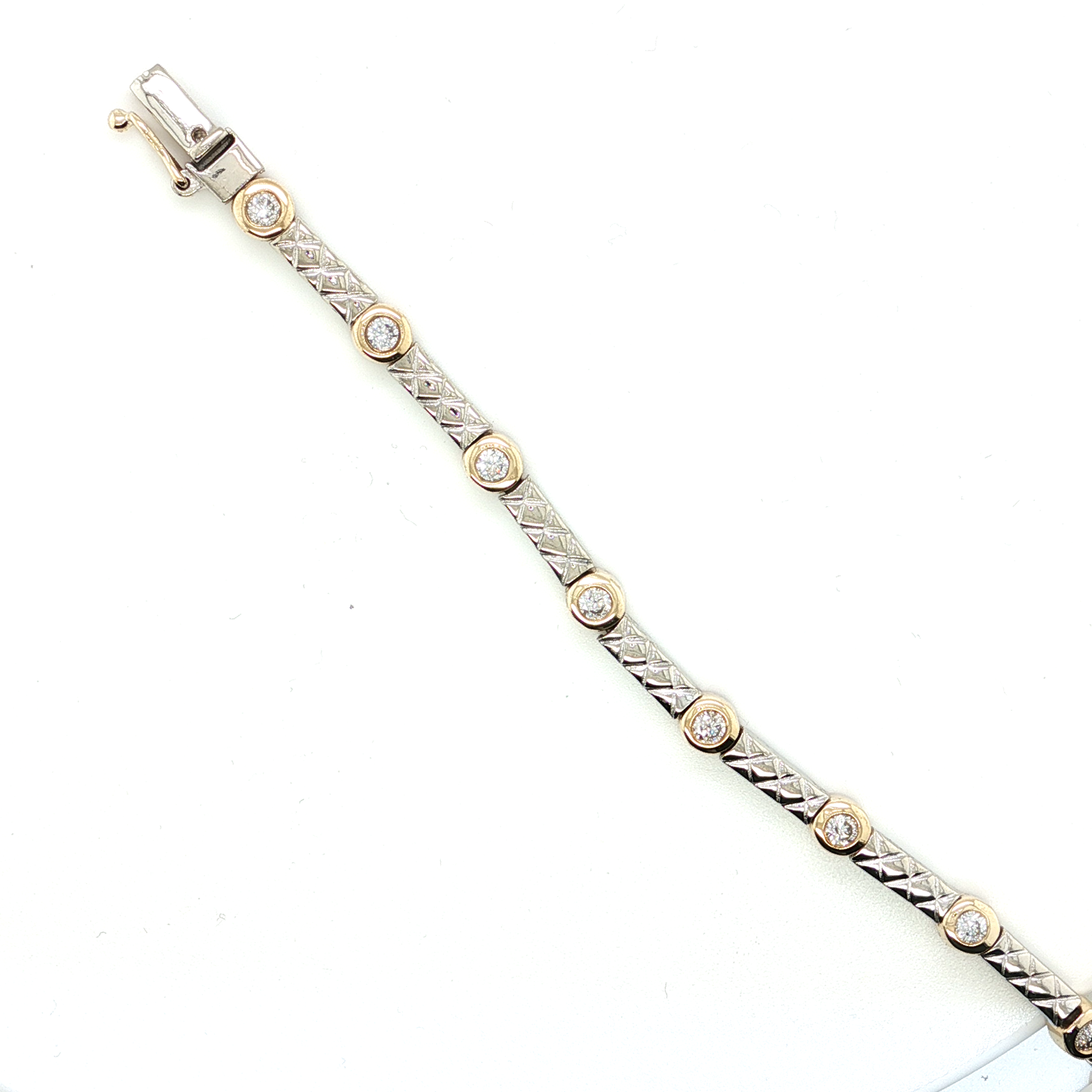 14k Gold Diamond Bezel Bracelet