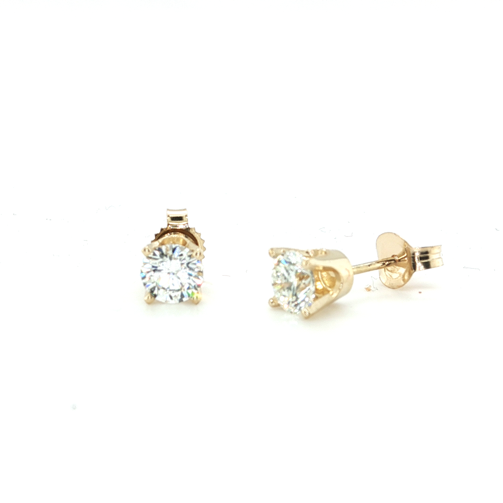 14k Yellow Gold Diamond Studs