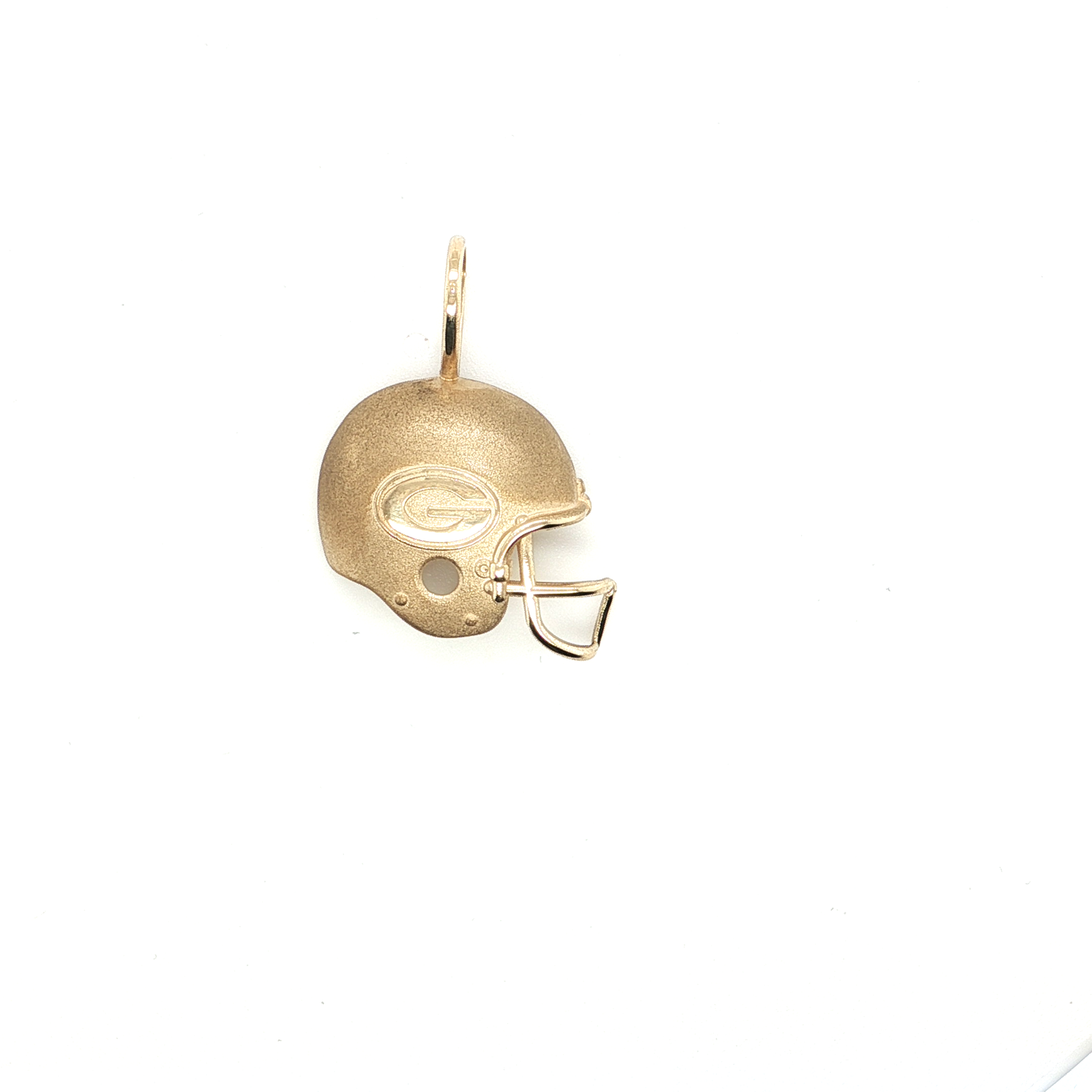 14K Yellow Gold Greenbay Helmet Pendant Charm