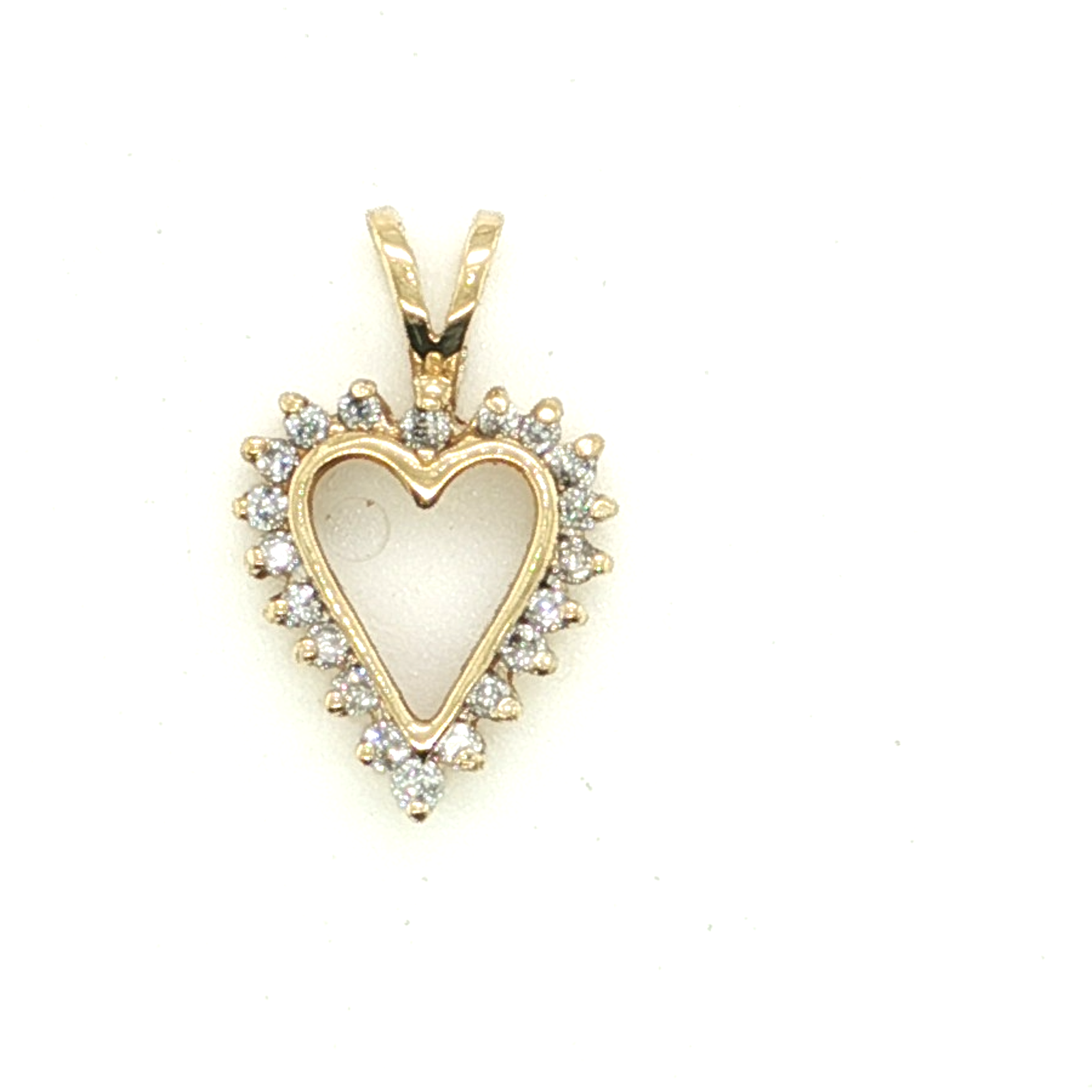 10k Yellow Gold Diamond Heart Pendant