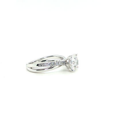 "Leslie" 10k White Gold Engagement Ring