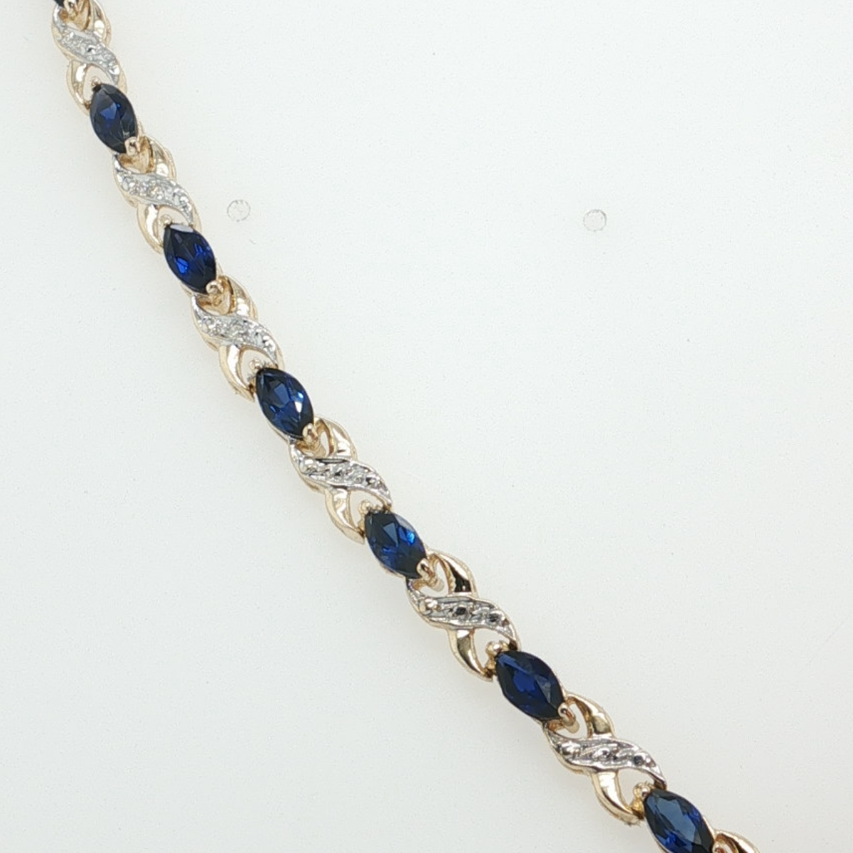 10K Yellow Gold Marquise Sapphire Infinity Link Bracelet