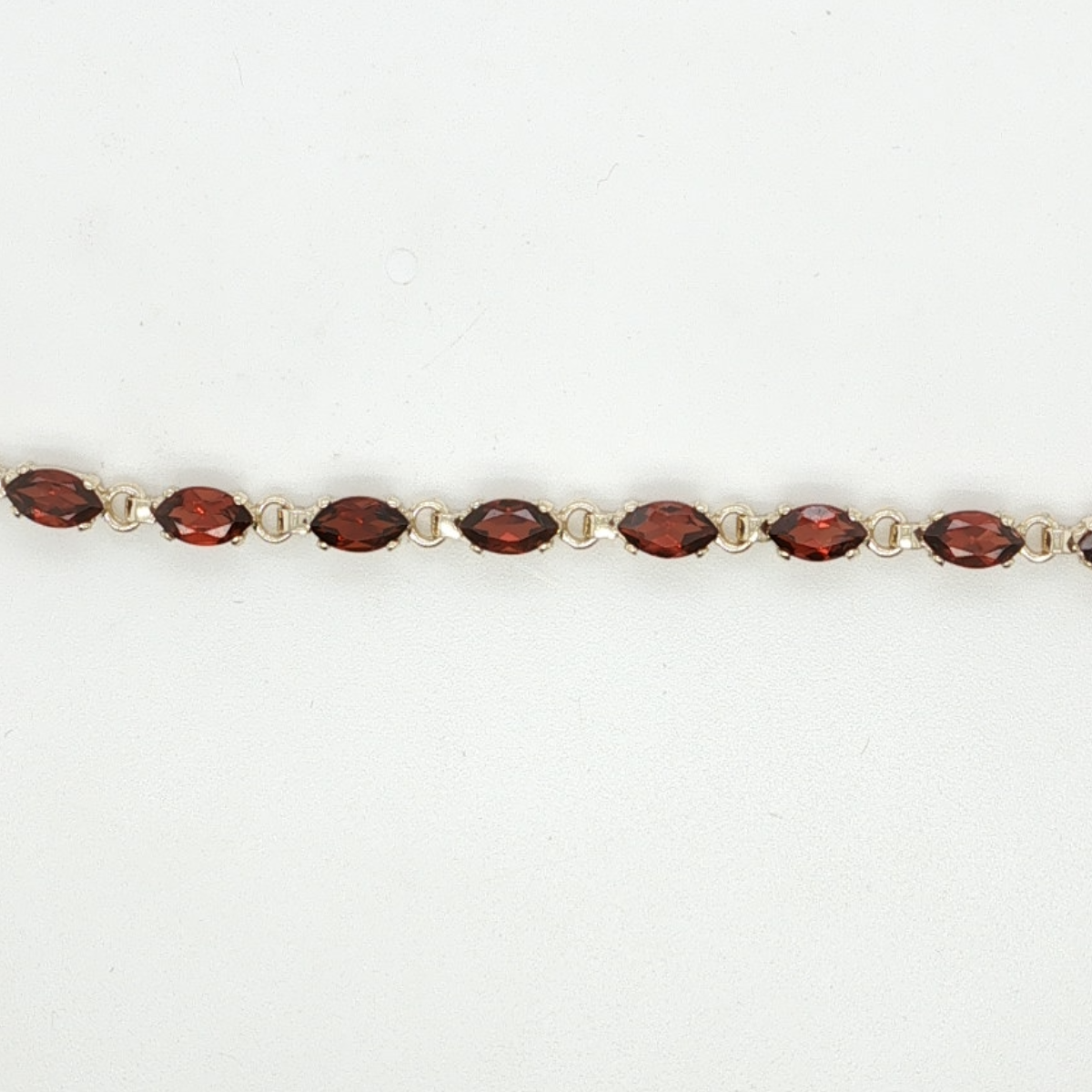 10K Yellow Gold Marquise Cut Garnet Line Bracelet