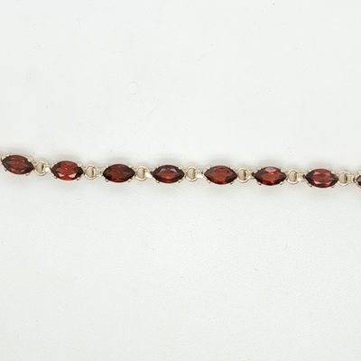 10K Yellow Gold Marquise Cut Garnet Line Bracelet