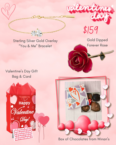 Valentine's Special - Sterling Silver Gold Overlay Toi et Moi Bracelet