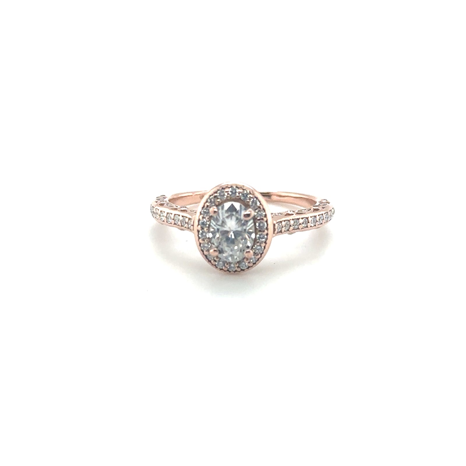Rose Gold Engagement Ring with Oval Cut Diamond