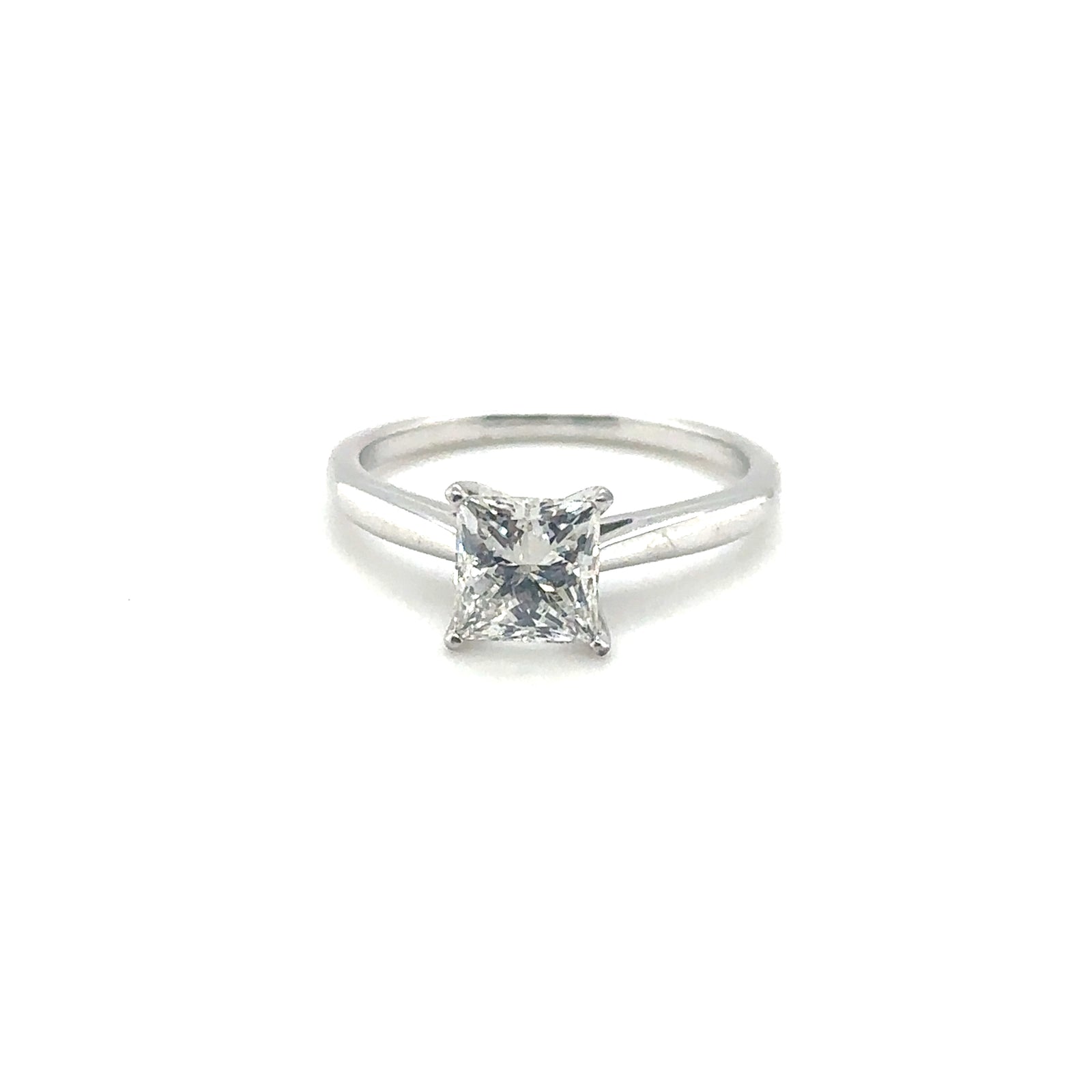 14K White Gold Princess Cut Diamond Solitaire Engagement Ring