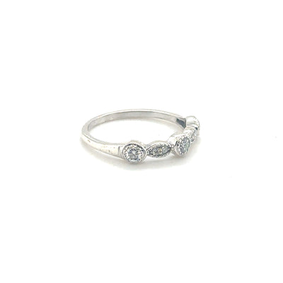 Stackable Diamond Silver Ring