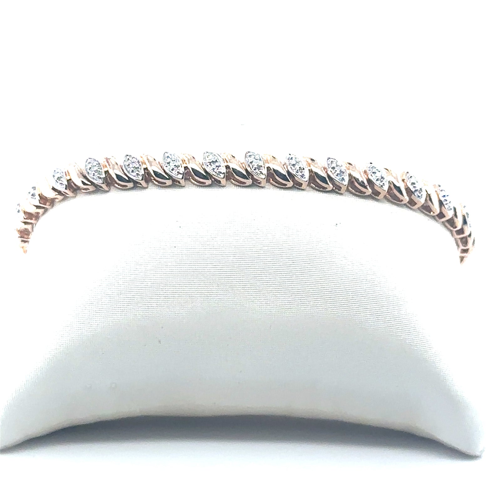 Gold Overlay Sterling Silver Diamond Tennis Bracelet