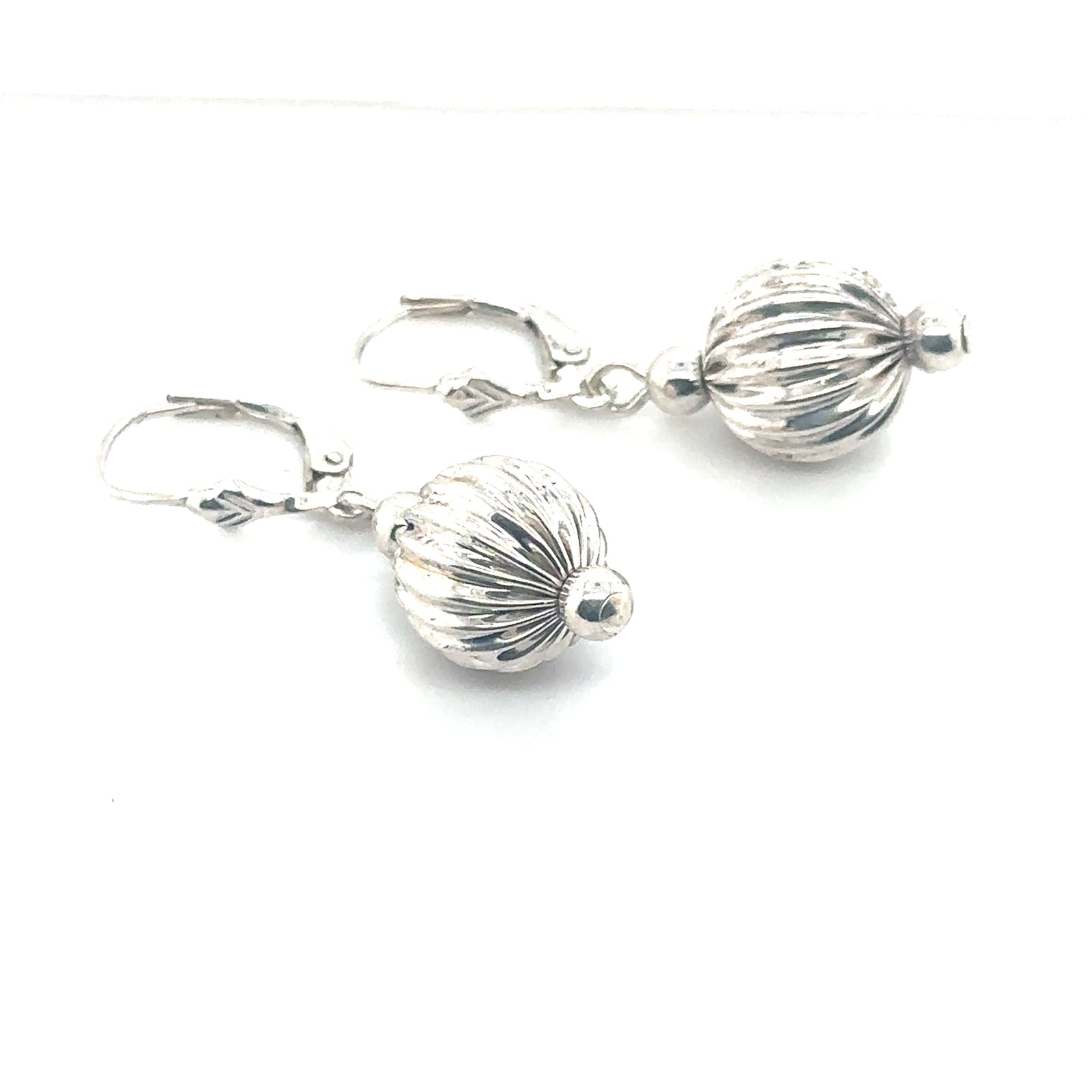 Sterling Silver Sphere Drop Earrings