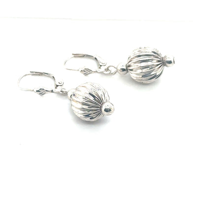 Sterling Silver Sphere Drop Earrings